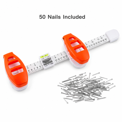 The orange tool beside about fifty nails with a 50 Nails Included label.